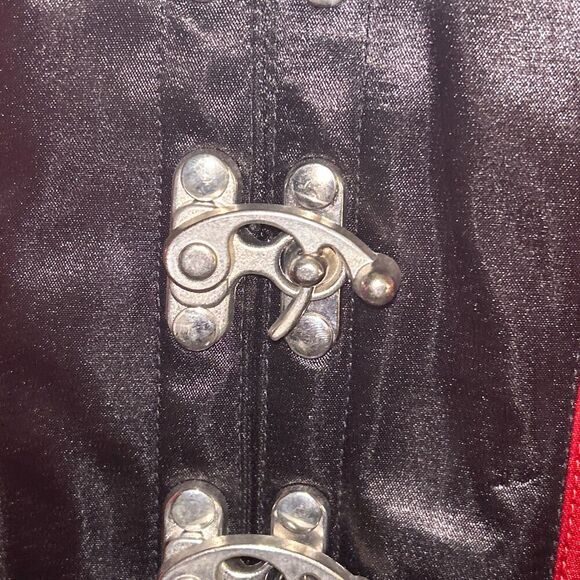 Red and Black Satin Steel Boned Corset Size 34 - Picture 5 of 10